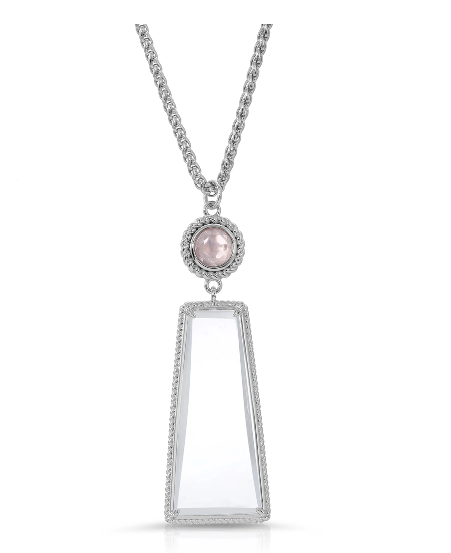 Ophelia Rose Quartz -Magnifier Pendant Necklace