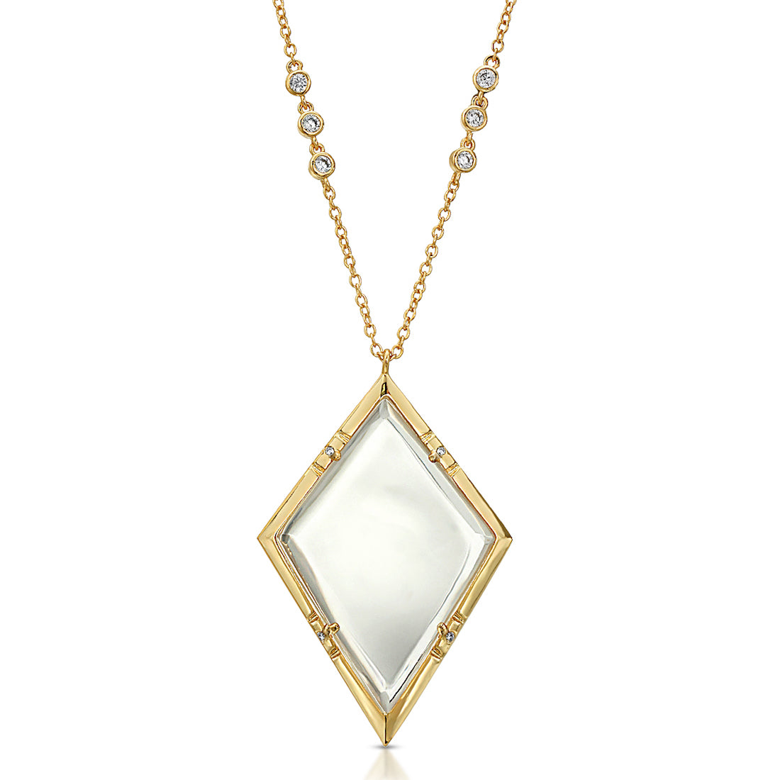 Emmeline Gold Monocle with Cleo Gold Moonstone Earrings