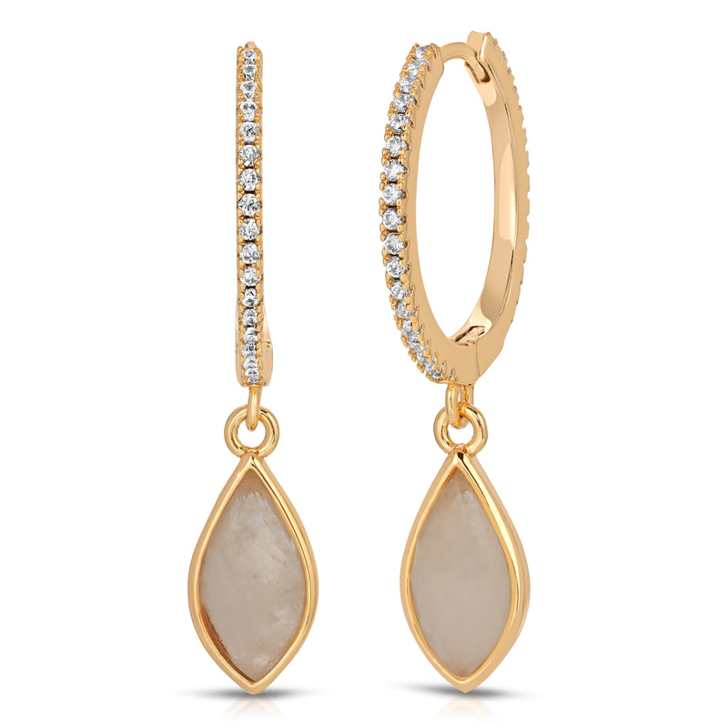 Soleil Gold Monocle with Lola Gold Moonstone Earrings