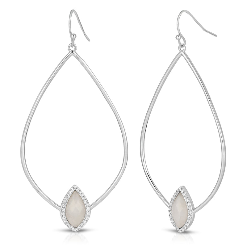 Soleil Silver Monocle with Tempest Moonstone Earrings