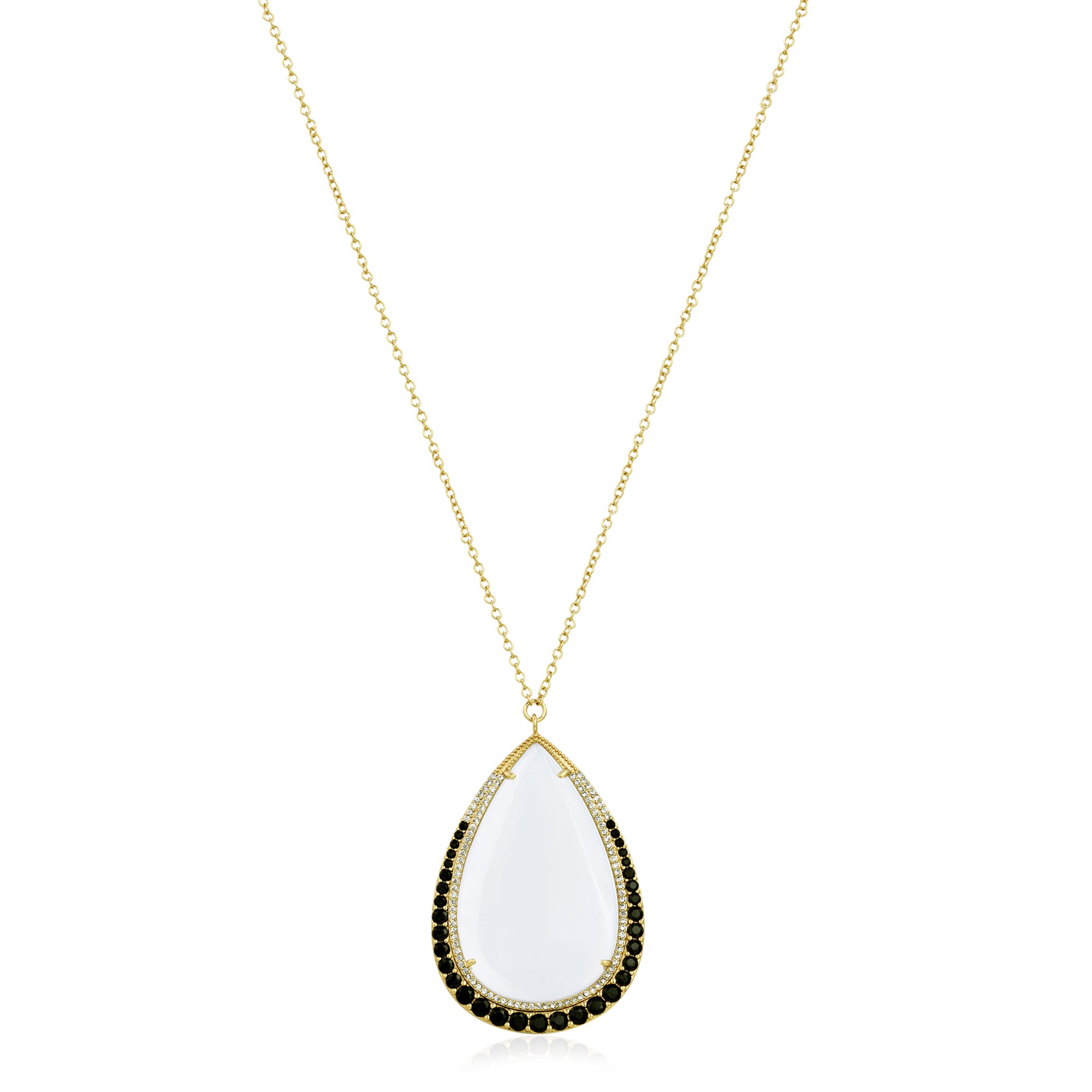 Aria Black Onyx - Magnifier Pendant Necklace.