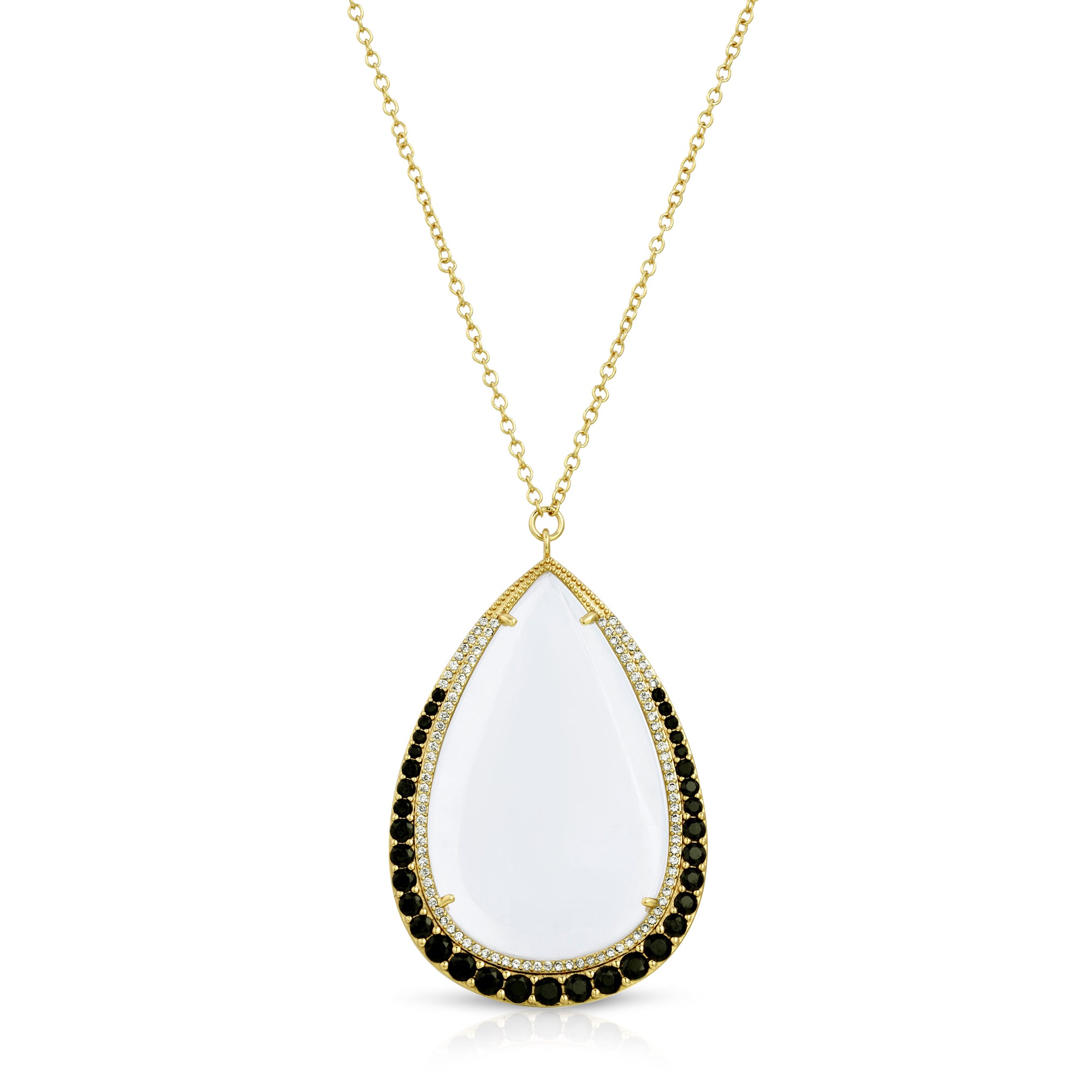Aria Black Onyx - Magnifier Pendant Necklace.