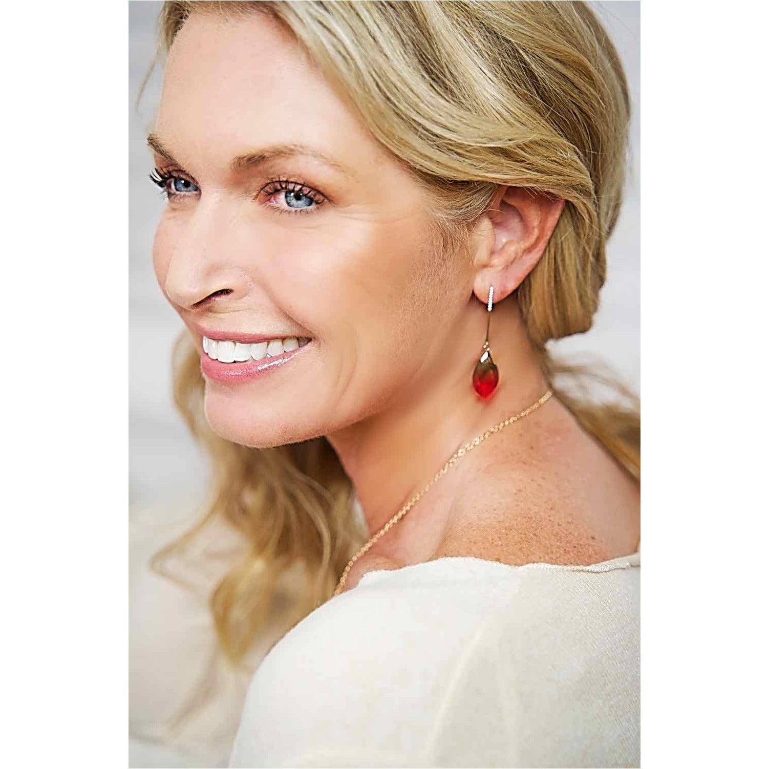 Delilah Gold Watermelon Quartz Earrings