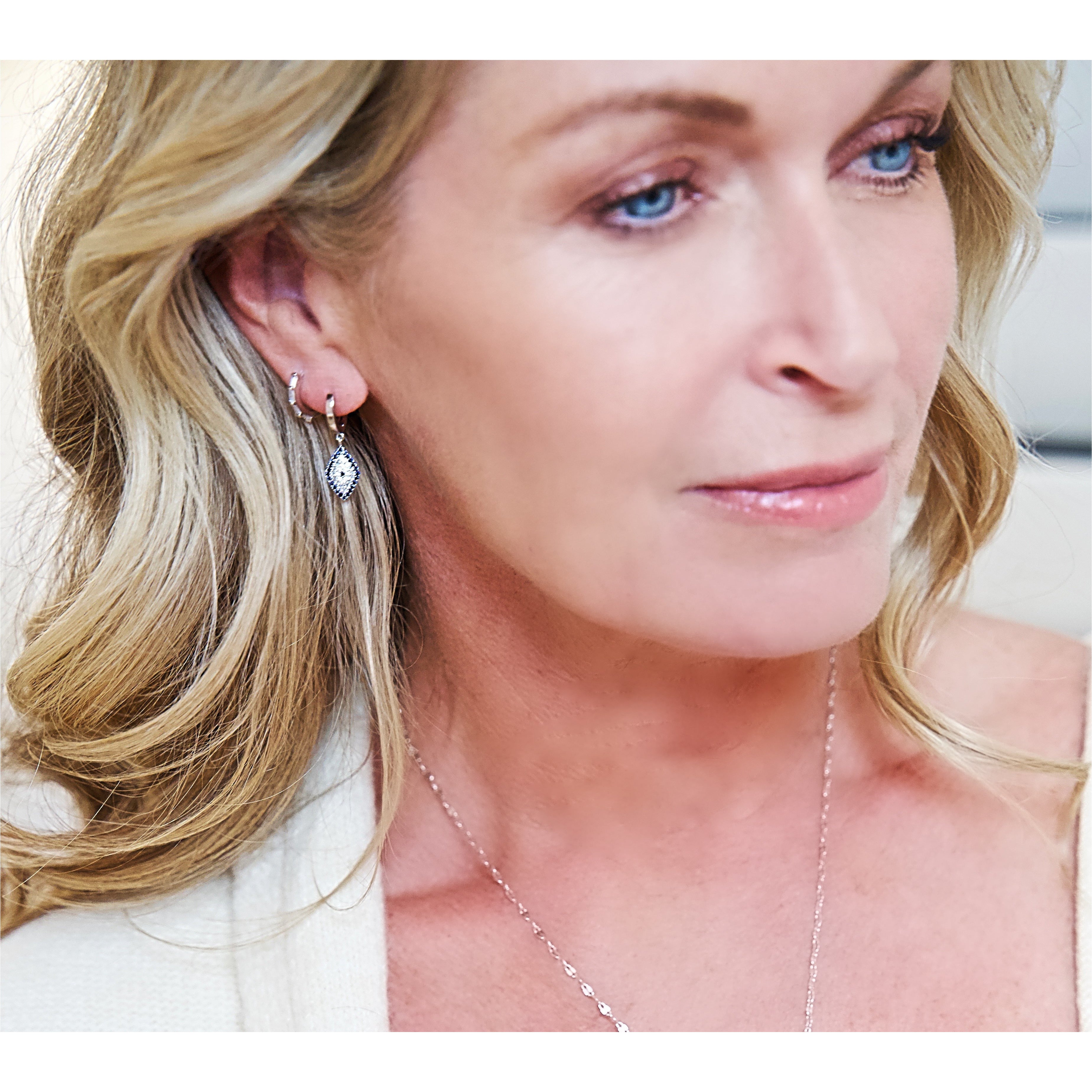 Cleo Silver- Evil Eye Earrings