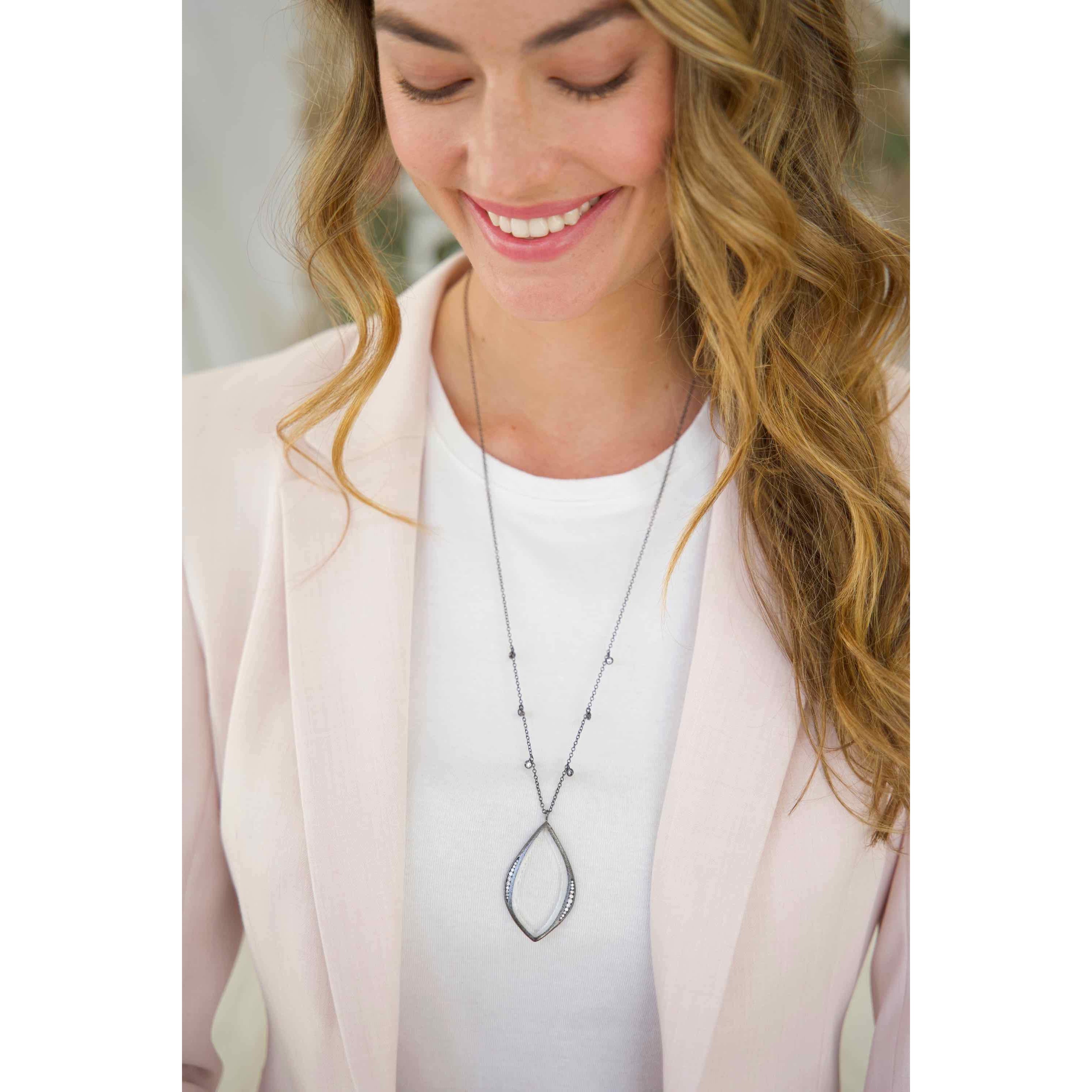 Soleil Gunmetal - Magnifier Pendant Necklace.