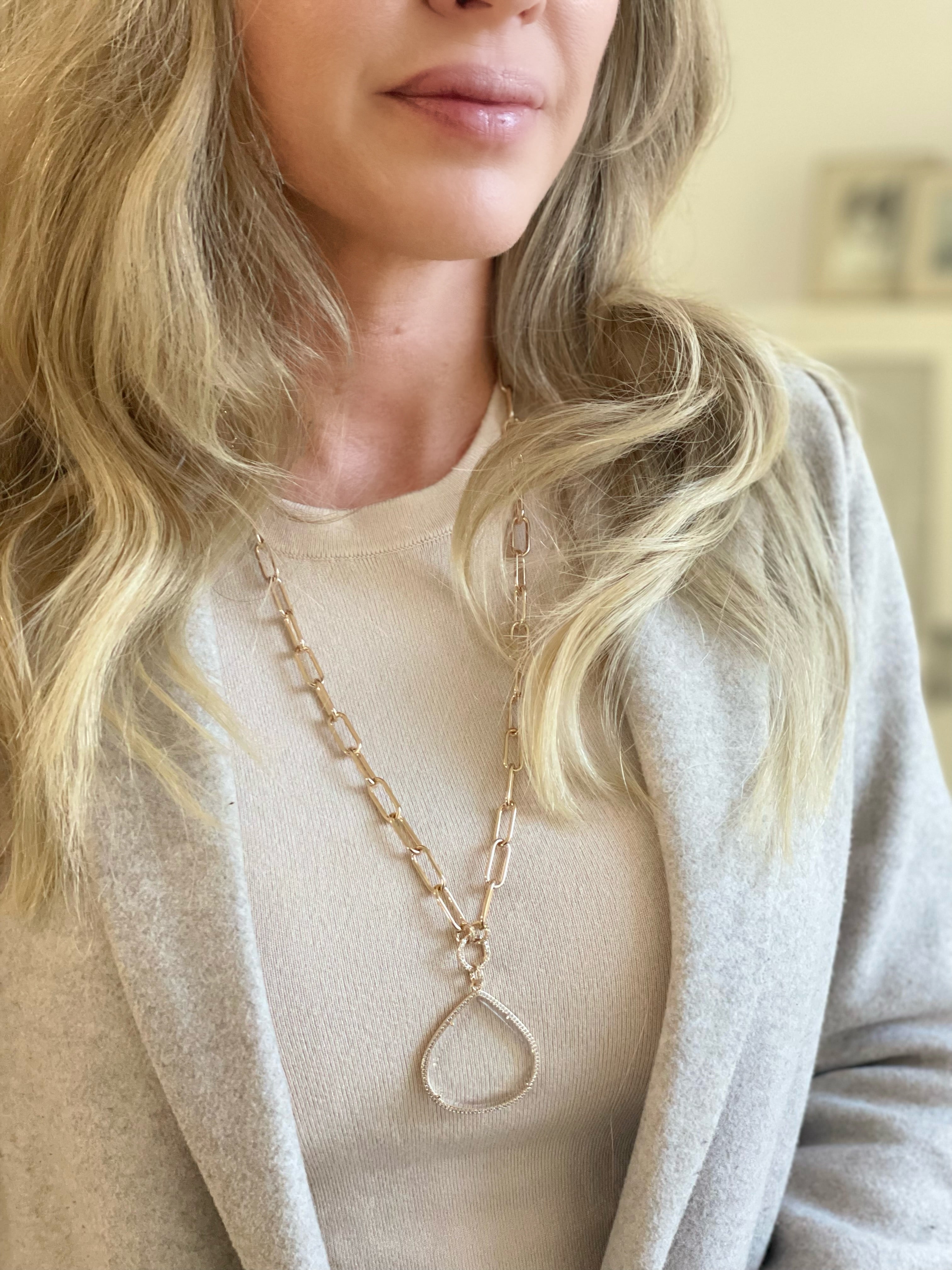 Saraphina Gold-Magnifier Pendant Necklace