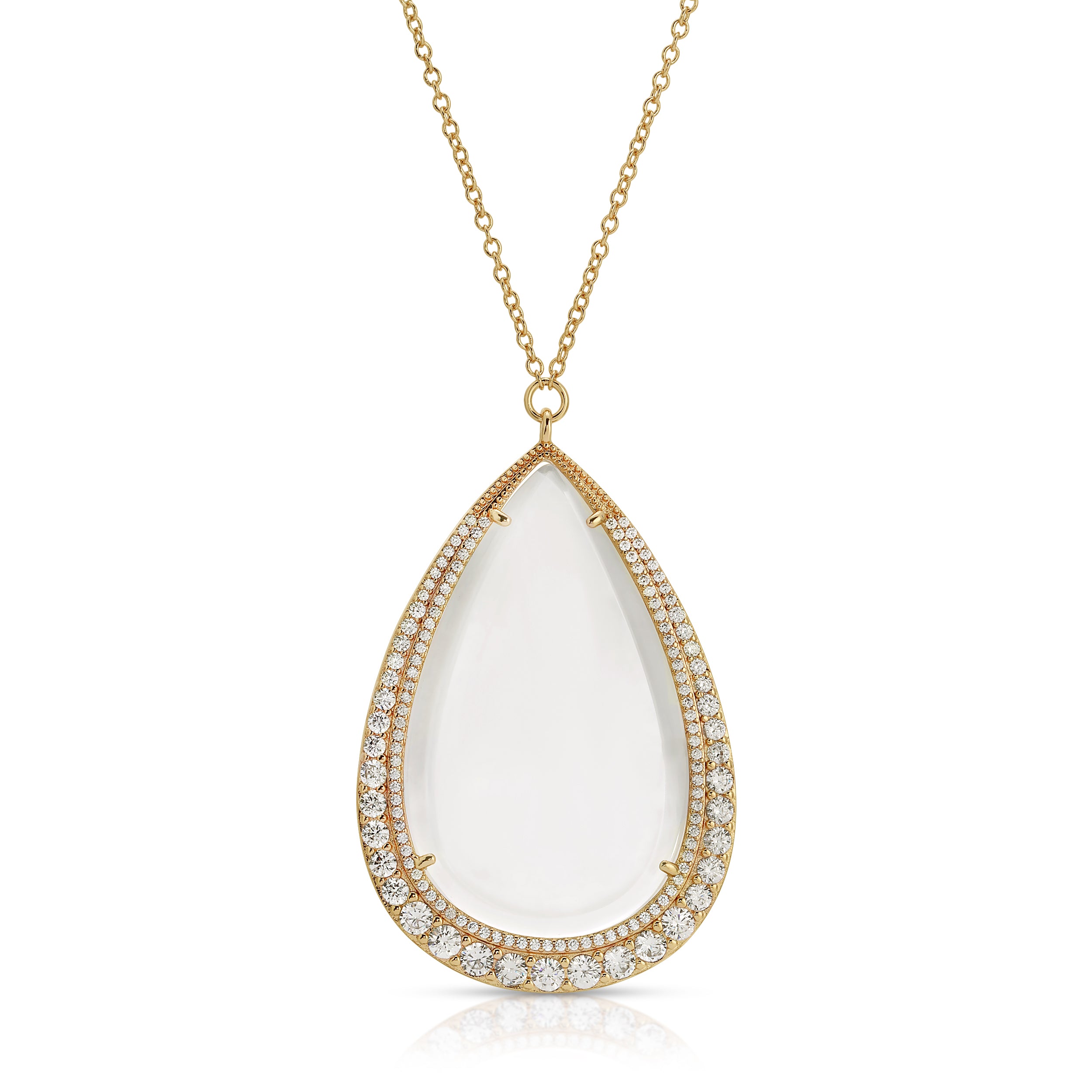 Aria Gold Diamond - Magnifier Pendant Necklace