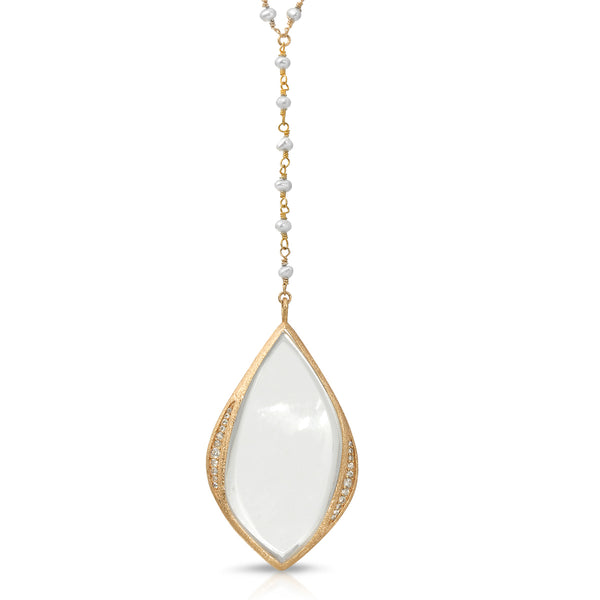 Willow Gold Freshwater Pearl - Magnifier Pendant Necklace