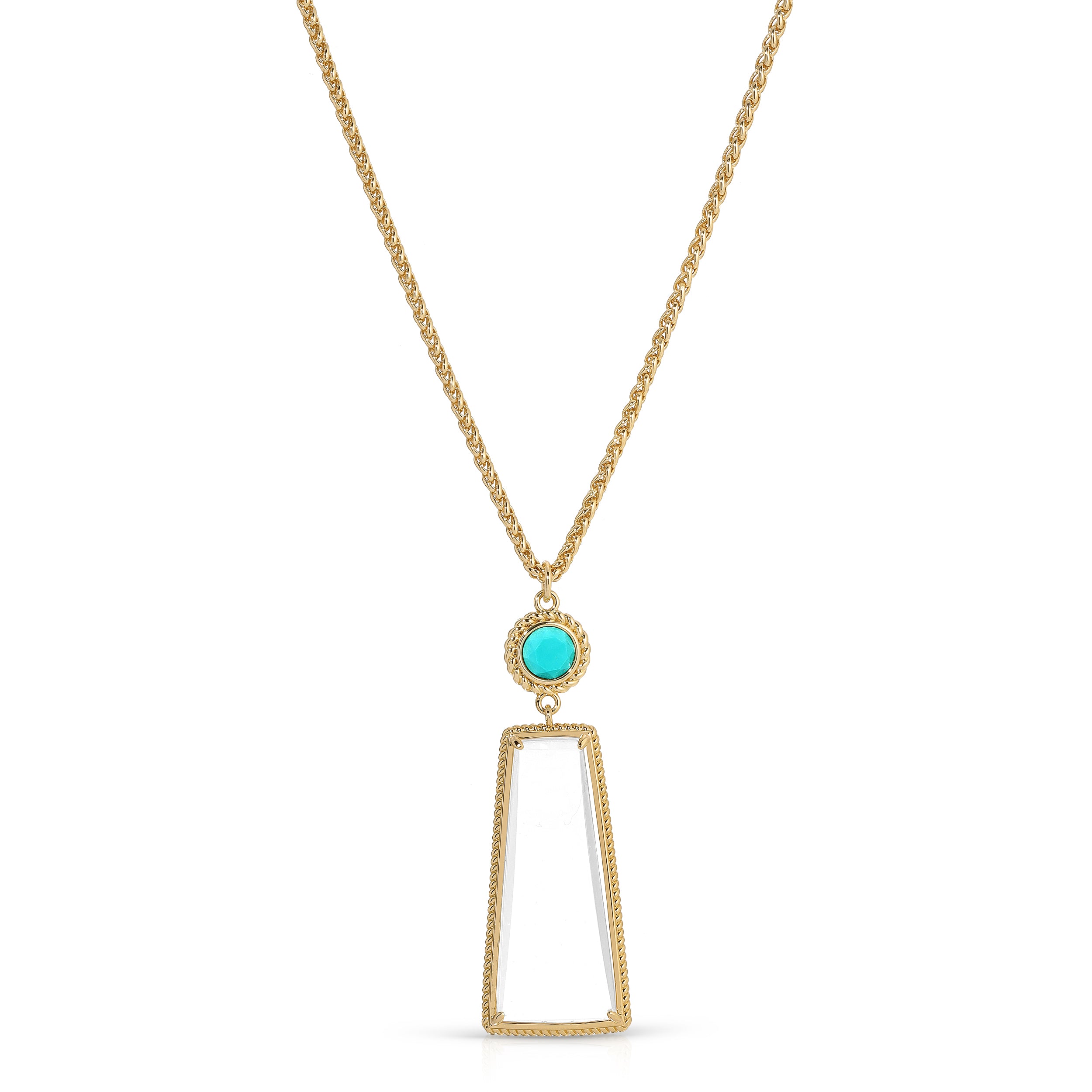 Ophelia Gold Turquoise  - Magnifier Pendant Necklace