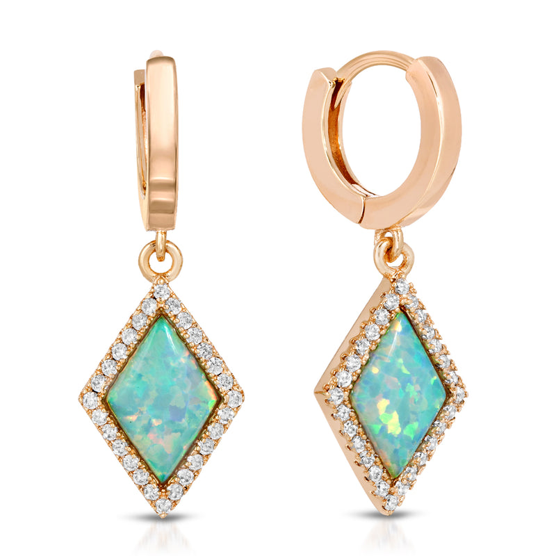 Cleo Gold Blue Opal Earrings