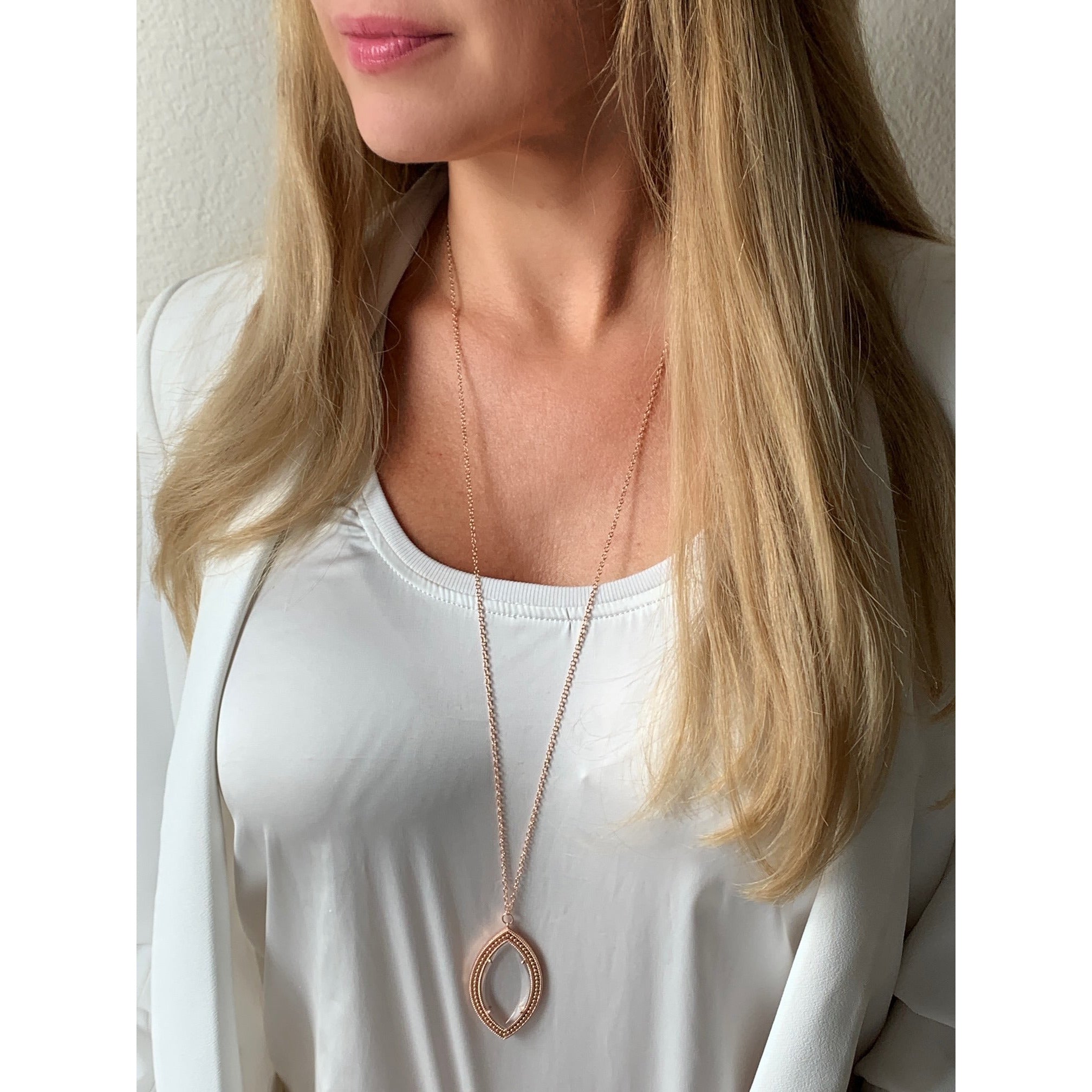 Dakota Rose Gold - Magnifier Pendant Necklace