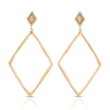 Indigo Gold White Opal Earrings