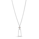 Ophelia Silver- Rose Quartz- Magnifier Pendant Necklace