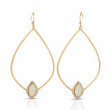 Tempest Gold White Opal Earrings