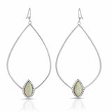 Tempest Silver White Opal Earrings