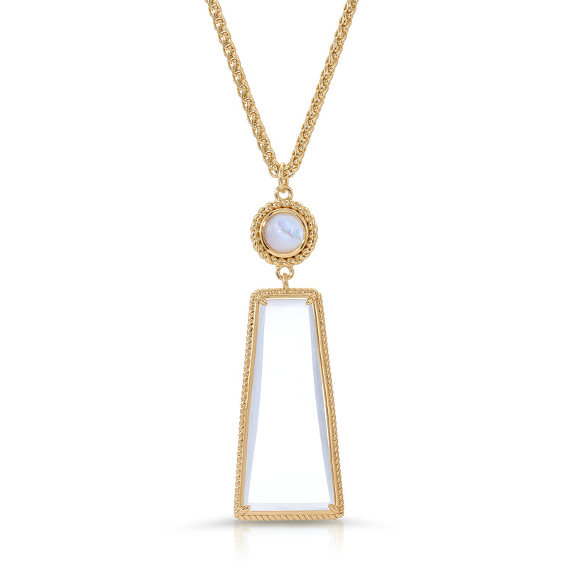 Ophelia Gold Mother of Pearl - Magnifier Pendant Necklace