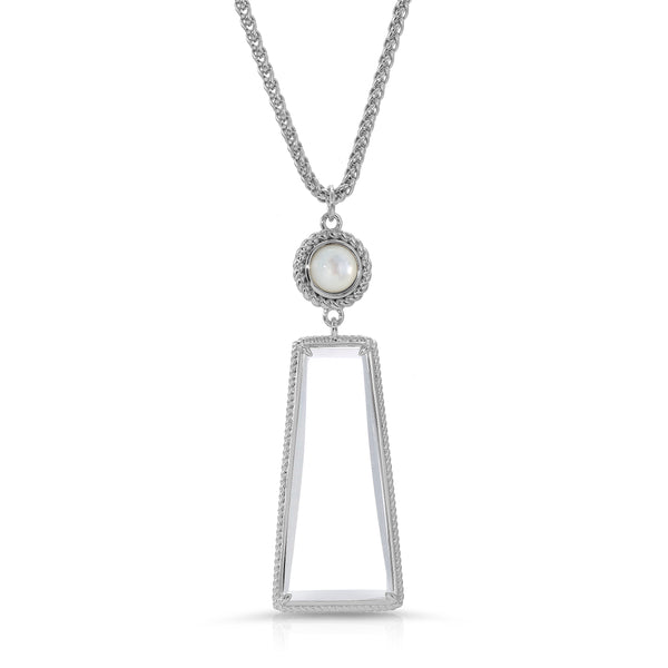 Ophelia Silver - Mother Of Pearl - Magnifier Pendant Necklace